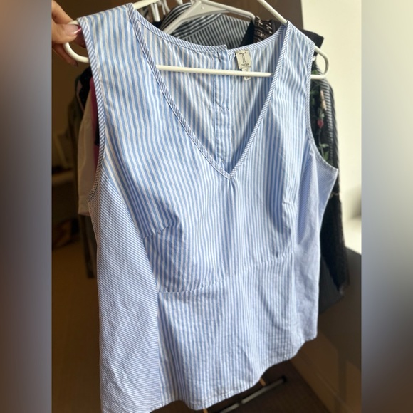 Tristan Blue and White Striped Tank Top - Picture 7 of 14